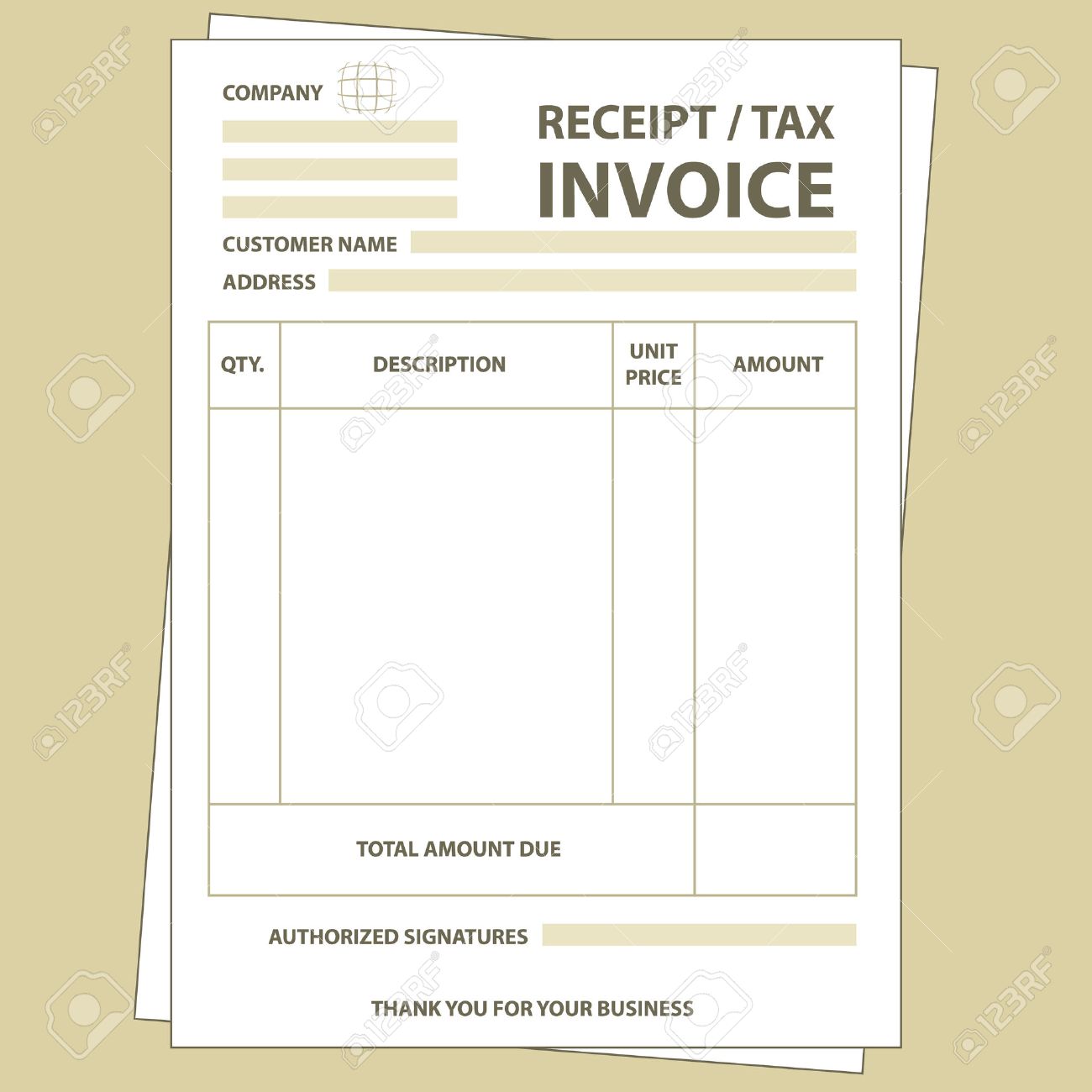 23113226 illustration of unfill paper tax invoice form